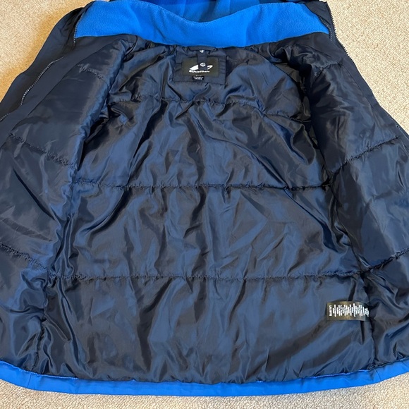 Kids winter coat - Athletech - boys size L 10/12 hooded blue black - Picture 3 of 13